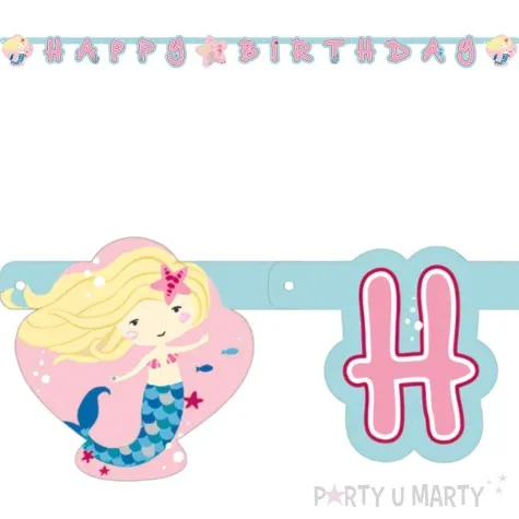 girlanda happy birthday be a mermaid syrenka amscan 180 cm