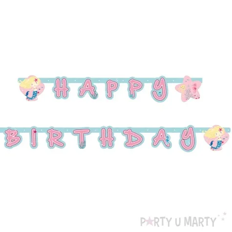 girlanda happy birthday be a mermaid syrenka amscan 180 cm