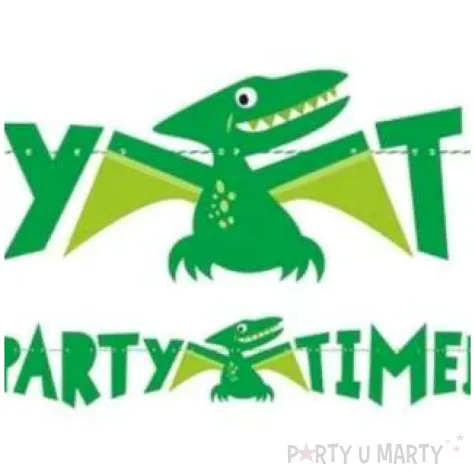 girlanda papierowa dinozaur party time zielona unique 150 cm