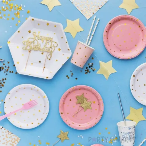 girlanda papierowa gwiazdy zloty partypal 250 cm