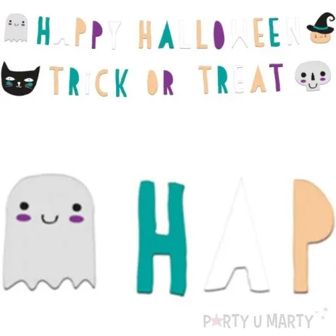 girlanda papierowa happy halloween i trick or treat folat 150 cm