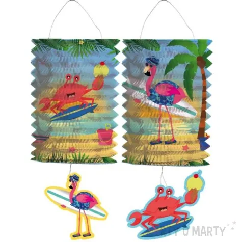 girlanda papierowa hawajskie kwiaty lampiony zawieszki mix folat 360 cm