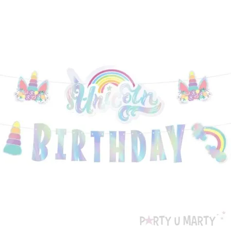 girlanda papierowa jednorozec birthday partypal 250 cm