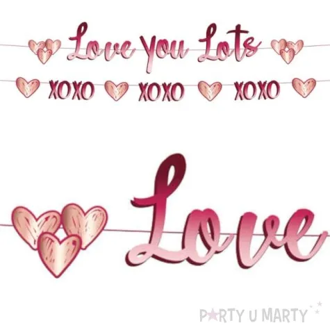 girlanda papierowa love you lots walentynki folat 150 cm