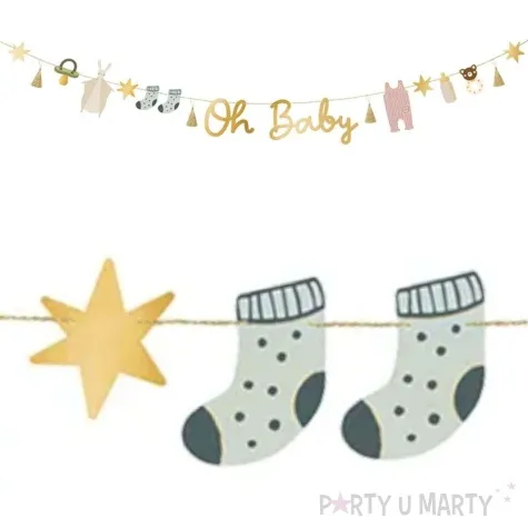 girlanda papierowa oh baby dzieciece symbole mix partydeco 250 cm