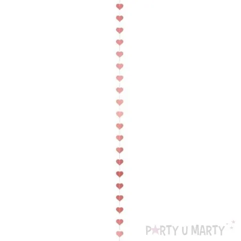 girlanda papierowa serca rozowa zlota partydeco 300 cm