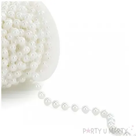 girlanda perlowa sznur perel korale na szpuli dekoracja na wesele komunie 8 mm 10 m