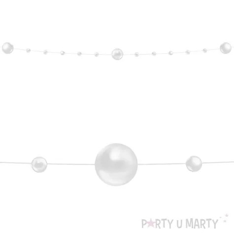 girlanda perly kuleczki bialy partypal