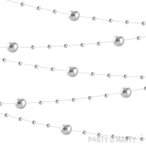 girlanda perly kuleczki srebrny partypal