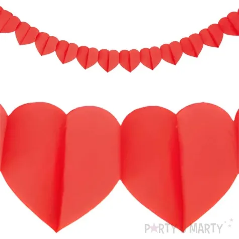 girlanda serca czerwony partypal 2 m