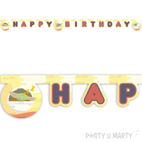 girlanda star wars mandalorian happy birthday procos 200 cm