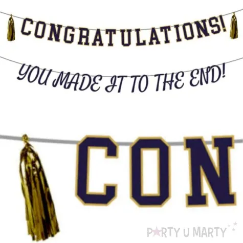 girlanda ukonczenie roku you made it to the end czarny folat 150cm