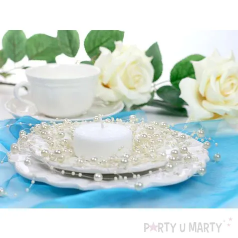 girlandy perlowe kremowy partydeco 130cm 5 szt