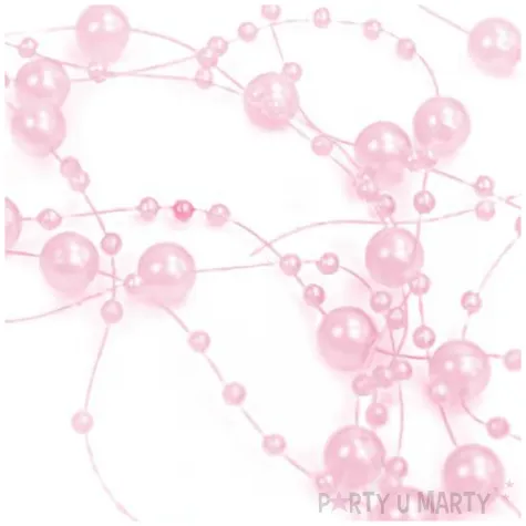 girlandy perlowe rozowy jasny partydeco 130cm 5 szt