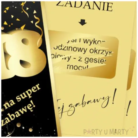 gra towarzyska zabawa na 18 urodziny zdrapki wyzwania prezent na osiemnastke 8 6x5 4 cm 21 szt