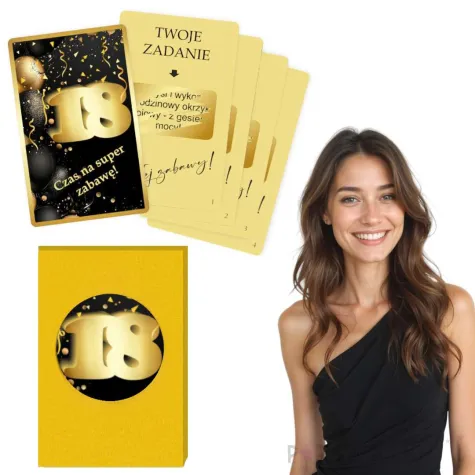 gra towarzyska zabawa na 18 urodziny zdrapki wyzwania prezent na osiemnastke 8 6x5 4 cm 21 szt