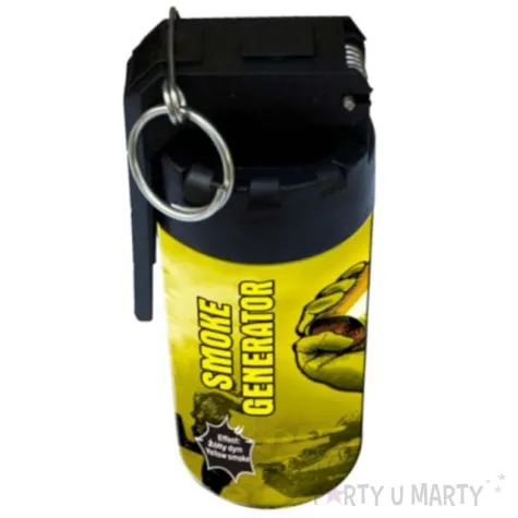 granat dymny metalowy z lyzka zolty z zawleczka triplex 14 5 cm