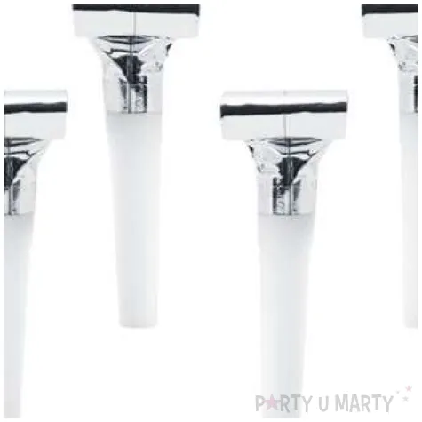 gwizdki srebrny 6 szt partydeco