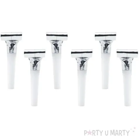 gwizdki srebrny 6 szt partydeco