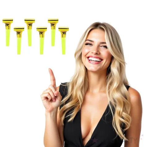 gwizdki zloty 6 szt partydeco