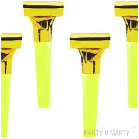 gwizdki zloty 6 szt partydeco