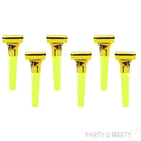 gwizdki zloty 6 szt partydeco