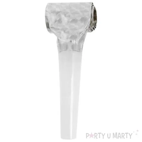 gwizdki zwijane holograficzne bialy ustnik srebrny godan 100 szt