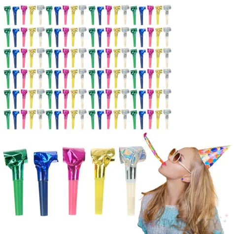 gwizdki zwijane holograficzne mix partydeco 120 szt