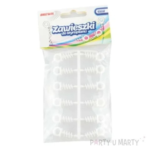 haczyki do ozdob wkret do styropianu biale brewis 12 szt