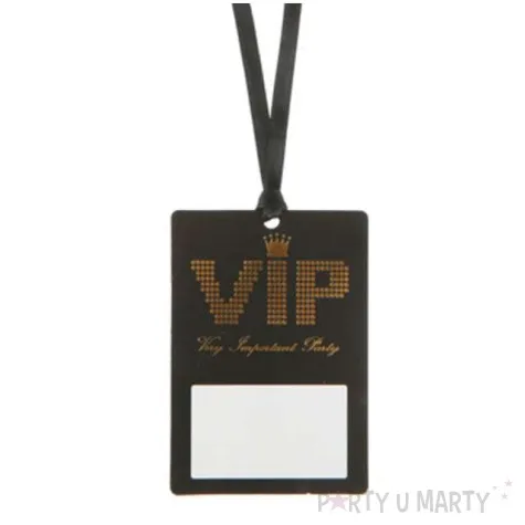 identyfikator party vip black santex 10 x 7 cm 10 szt