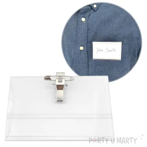 identyfikator z klipsem