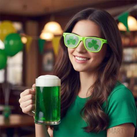 imprezowe okulary na dzien swietego patryka koniczynki