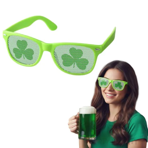 imprezowe okulary na dzien swietego patryka koniczynki