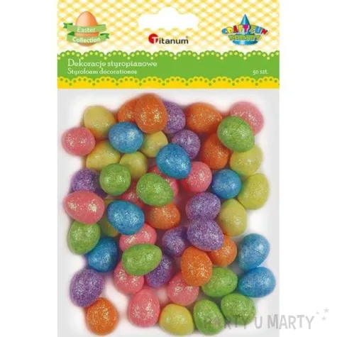 jajka styropianowe brokatowe jajka mix titanum 50 szt