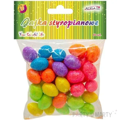 jajka styropianowe brokatowe pisaneczki mix aliga 2 5 cm 40 szt