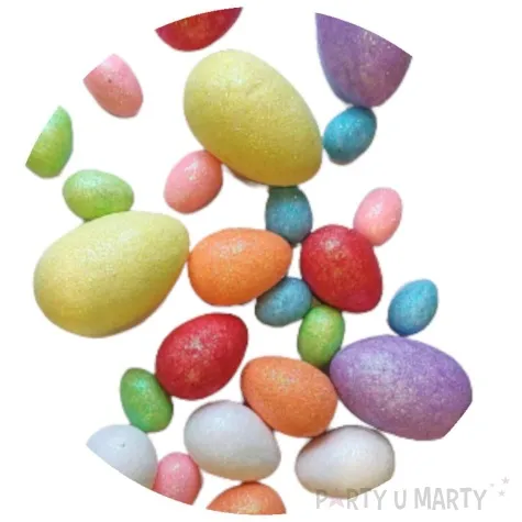 jajka styropianowe brokatowe pisanki mix aliga 25 szt