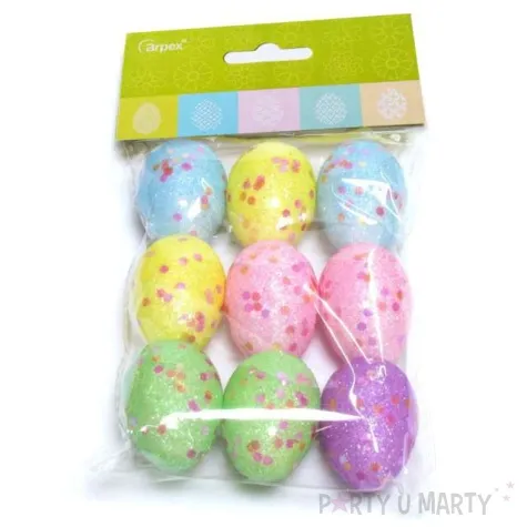 jajka styropianowe brokatowe pisanki w kropki mix arpex 4 cm 9 szt