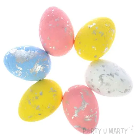 jajka styropianowe pisanki kolorowe posrebrzane arpex 7 cm 6 szt