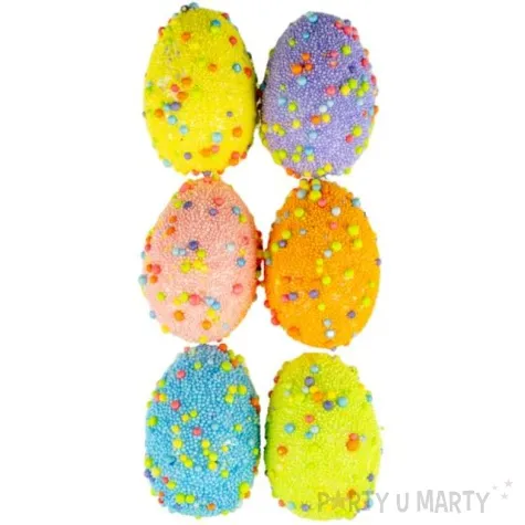jajka styropianowe pisanki kolorowe z kuleczkami aliga 6cm 6 szt