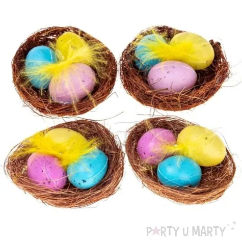jajka wielkanocne pisanki w gniazdku brewis 4 szt