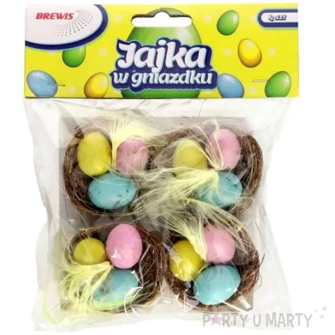 jajka wielkanocne pisanki w gniazdku brewis 4 szt