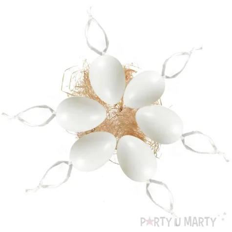 jajka zawieszki do pomalowania rafia bialy arpex 6 cm 6 szt