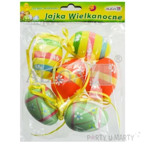 jajka zawieszki recznie malowane w paski mix aliga 6 cm 6 szt