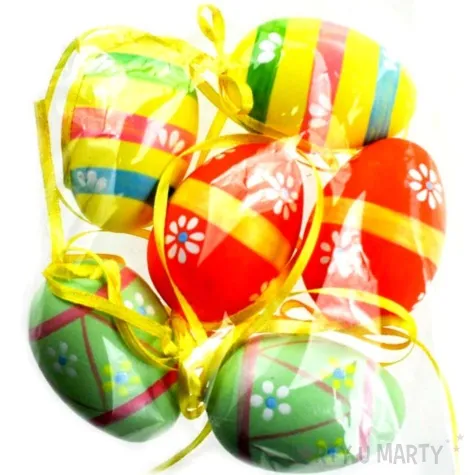 jajka zawieszki recznie malowane w paski mix aliga 6 cm 6 szt