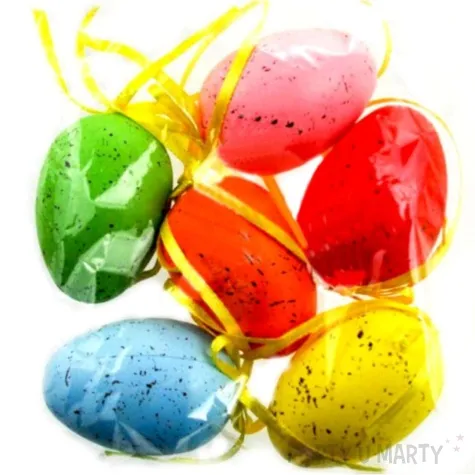 jajka zawieszki recznie malowane w plamki mix aliga 6 cm 6 szt