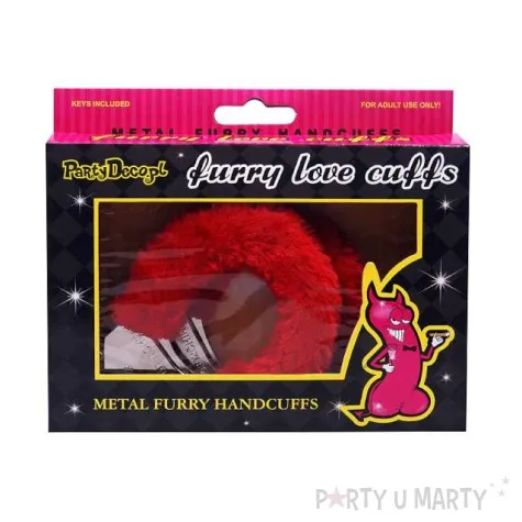 kajdanki party sexy futerko czerwone partydeco