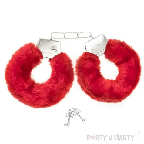 kajdanki party sexy futerko czerwony partypal