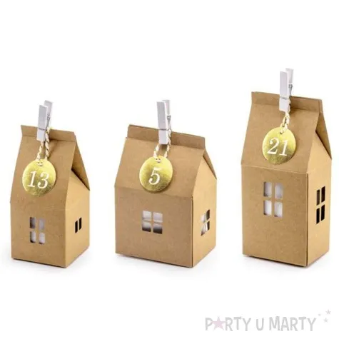 kalendarz adwentowy diy domki kraft partydeco