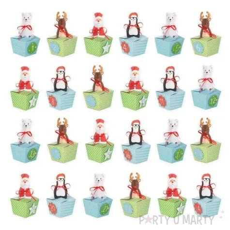 kalendarz adwentowy diy mikolaj zimowe zwierzaki partypal 1 kompl