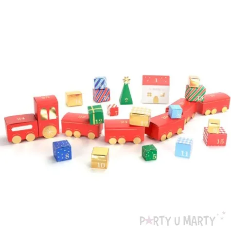 kalendarz adwentowy diy pociag partydeco 1 kpl